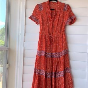 Floral Orange Free People Maxi Dress